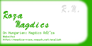 roza magdics business card